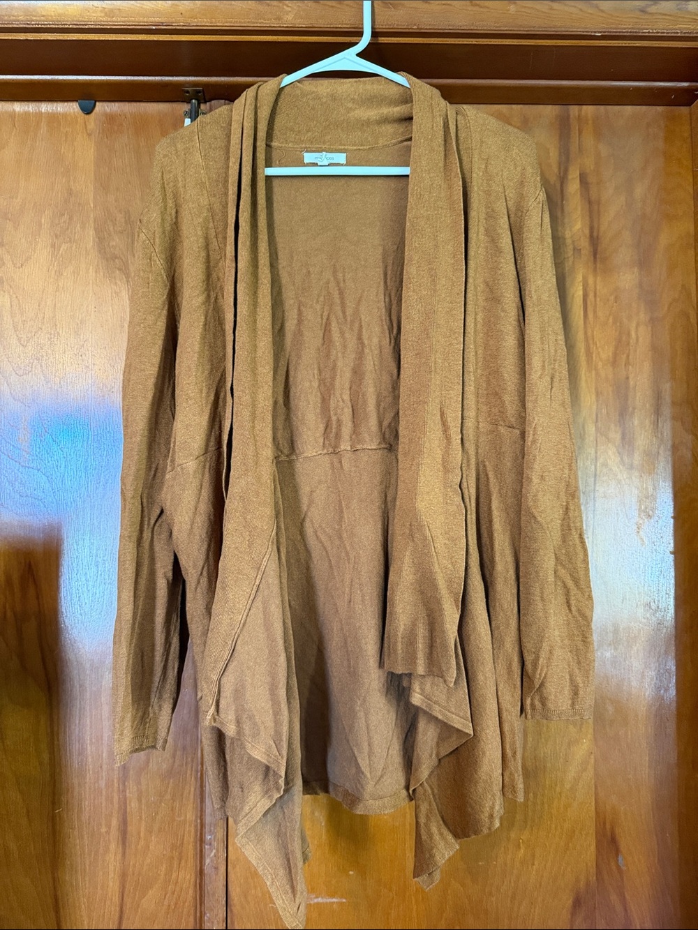 Maurices Rust Brown Draped Open-Front Cardigan
